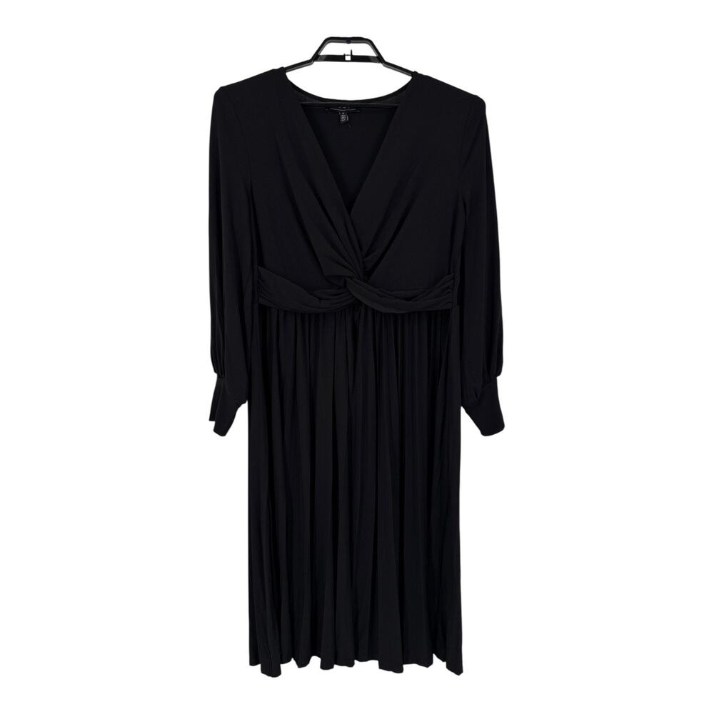 Eloquii Knot Front Pleated skirt dress black size 14